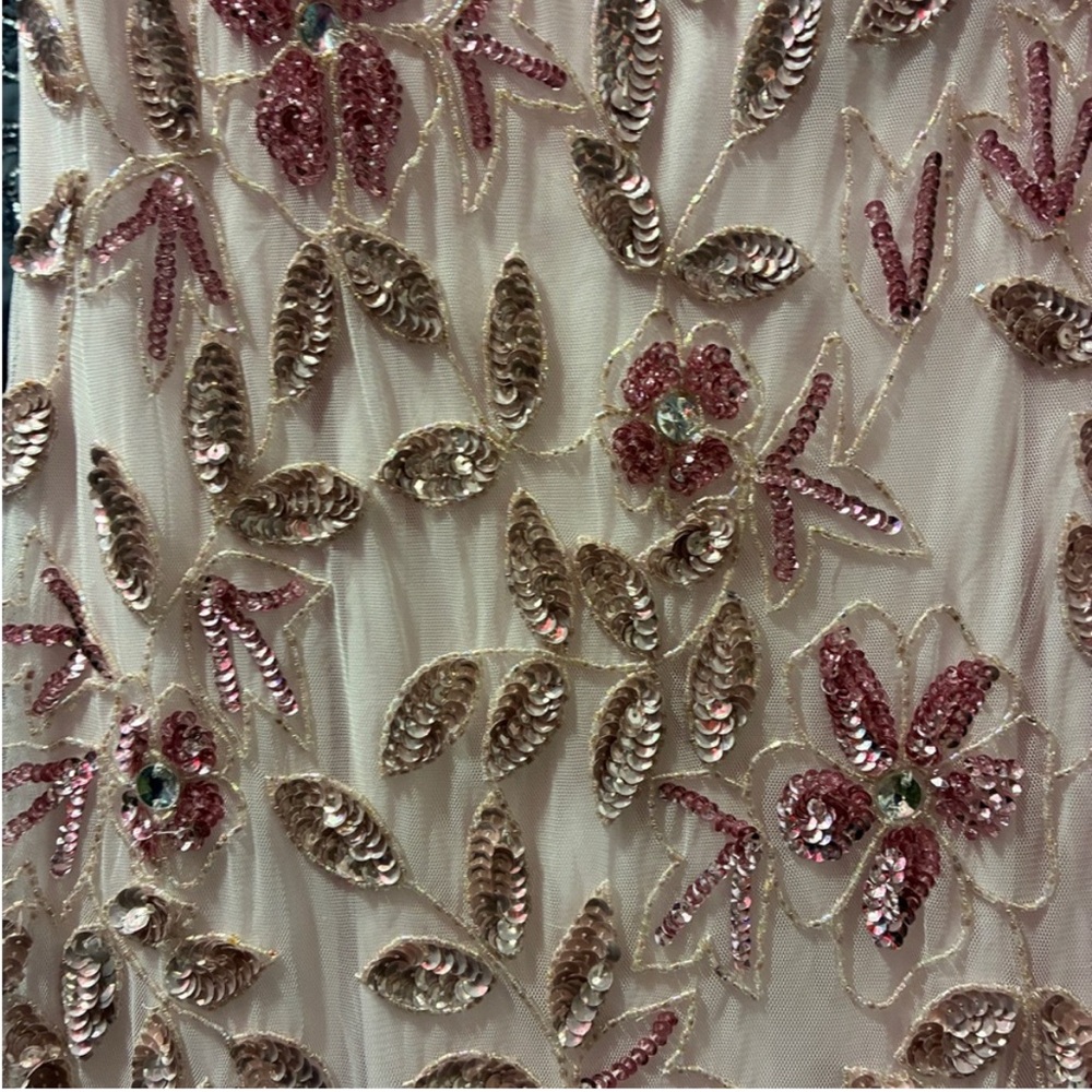 Adrianna Papell Blush Beaded Tulle Gown SZ 6 NWT Formal MOB GALA Dress Evening - Picture 14 of 16